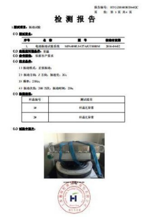 Vibration Test Report